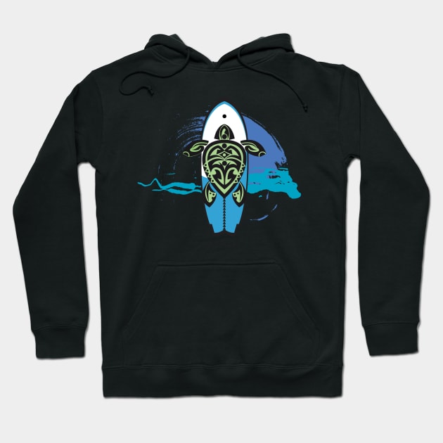 Tribal Turtle Tattoo Surf's Up / Maui Hoodie by srwdesign